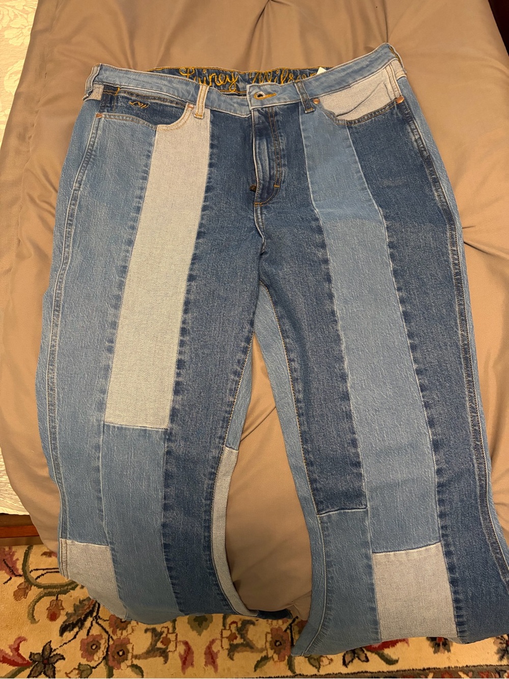 Wrangler Patchwork Wide-Leg Jeans - Multi-Blue - Picture 3 of 3